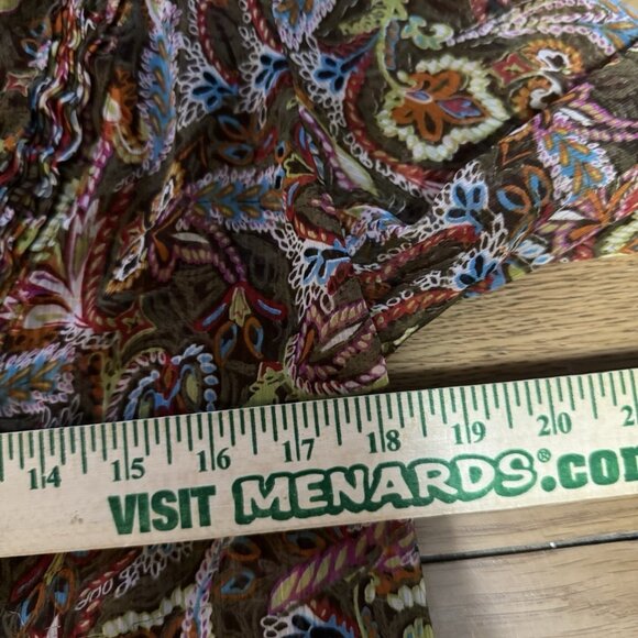 Christopher & Banks Petite Women Size P/L Paisley Button Down Blouse V Neck City - Picture 5 of 11